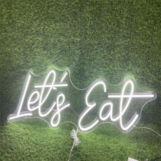 Brighten Your Dining Area, Kitchen or Restaurant with the Lets Eat White LED Neon Sign