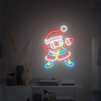 Brighten Your Festivities: Ideal for Home Decor, Office Cheer, and Holiday Parties - Light Up Santa Claus LED Neon Sign Father Christmas Gifts.