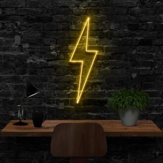 Lightning Bolt Neon Sign for Dynamic and Energetic Spaces