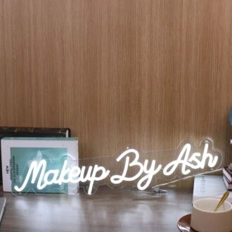 Makeup By Ash White Neon Sign
