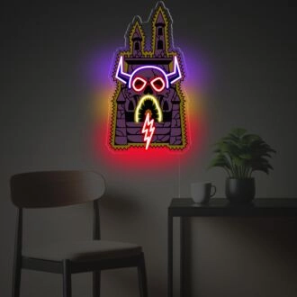 Brighten Your Realm: Medieval Castle LED Neon Acrylic Artwork Perfect for Home Decor, Themed Parties, and Fantasy Bars.