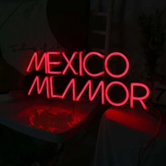 Mexico Mi Amor Neon Sign for Cultural and Festive Spaces