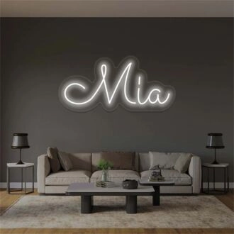 Make your wedding and bar ambiance unforgettable with the Mia Name LED Neon Sign.