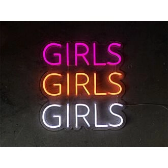Brighten Up Your Bar, Bedroom or Bachelorette Party with the Mini Girls Girls Girls LED Neon Sign.