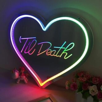 Goodtime Heart Colorful Mirror Neon Signs
