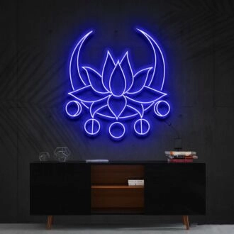 Moon Lotus Neon Sign for Peaceful and Zen Spaces