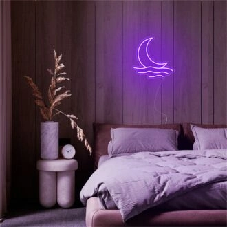 Brighten Up Your Space: Moonlight LED Neon Sign for Bars, Home Decor, and Romantic Weddings