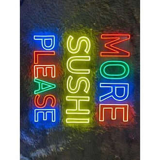 More Sushi Please Logo Restaurant Led Neon Sign Sushi Neon Led Sign