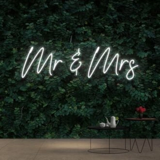 Mr Mrs Neon Sign for Wedding Decor and Romantic Settings