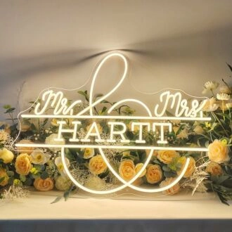 Enhance Your Wedding, Anniversary with the Customize Mr Mrs Personalized Neon Name Sign