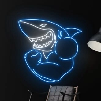 Muscular Shark Shark Led Sign Restaurant Decor Led Neon Sign Bar Club Decor