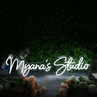 Myana's Studio White Neon Sign