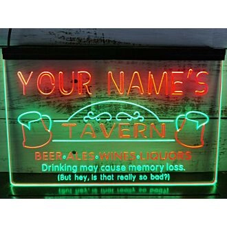 Name Personalized Custom Tavern Man Cave Bar Beer Dual LED Neon Sign for Personalized Decor