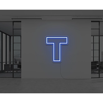 Neon letter T