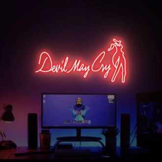 Brighten Up Your Gaming Den or Bedroom with the Neon Sign Devil May Cry Dmc Sign - A Stylish Video Game Sign Perfect for Home Decor, Office, or Themed Parties.