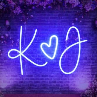 Brighten Your Wedding, Anniversary, or Romantic Home Decor with the Neon Sign For Wedding K Love J LED Neon Sign.