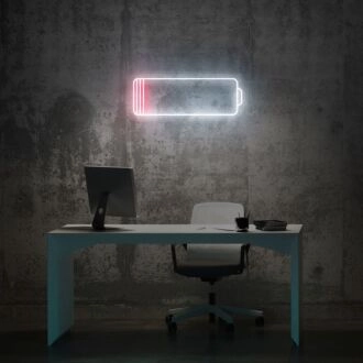 Night Embers Battery Drained Neon Sign for dramatic dorm room ambiance