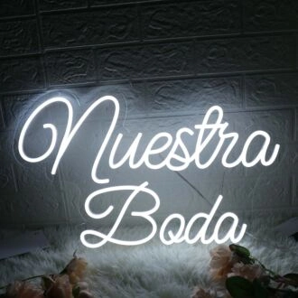 Nuestra Boda White Neon Sign