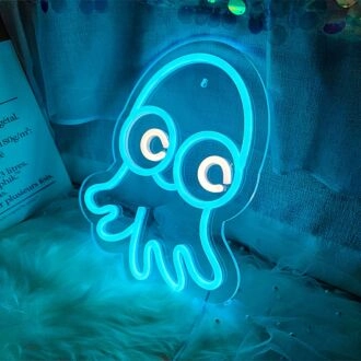 Brighten Up Any Space: Octopus Cute Neon Sign Perfect for Bedroom, Office, or Party Ambiance.