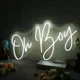 Oh Boy White Neon Sign