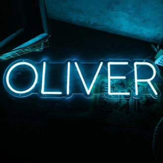 Oliver Blue Neon Sign