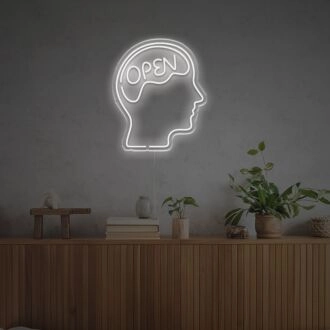 Elevate Your Home, Office, or Bar Ambiance with the Open Brain LED Neon Sign.