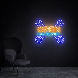 Rev up Your Garage, Bar, or Man Cave with the Open Led Neon Sign Car Service Led Neon Sign