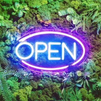 Brighten Your Storefront, Bar, or Cafe Ambiance with the Oval LED Neon Open Sign For Business.