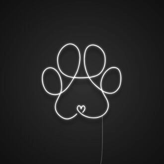Pawprint Lineart Neon Sign