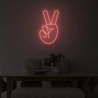 Peace Fingers LED Sign