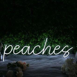 Peaches White Custom Neon Sign