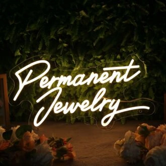 Permanent Jewelry Yellow Neon Sign for Jewelry Shops