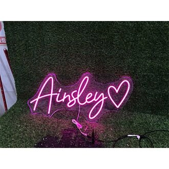Brighten Your Special Moments: Personalize Custom Airsley With Heart LED Neon Sign for Weddings, Parties, and Romantic Home Decor.