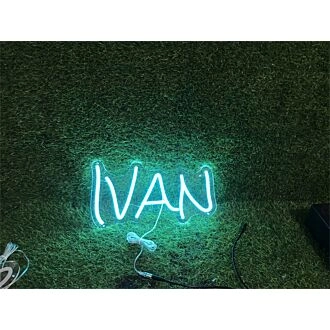Bring your brand to life in the office, store, or bar with the Personalize Custom Ivan LED Neon Sign.