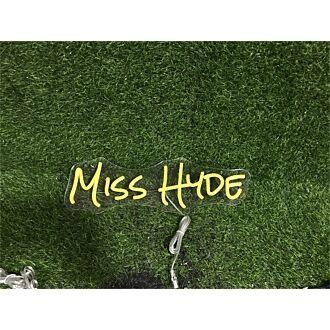 Enhance Your Space: Personalize Custom Miss Hyde LED Neon Sign for Home, Office, Bars, and Romantic Weddings.