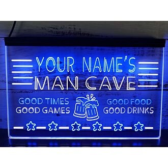 Personalized Name Custom Man Cave Dual LED Neon Sign for Personalized Decor