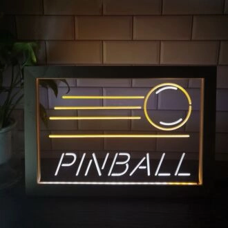Pinball Game Frame Dual LED Neon Sign for Gaming and Fun Spaces