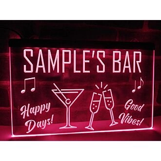 Happy Days Bar Personalized Hanging Neon Sign