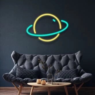 Planet Neon Sign for Space Themes