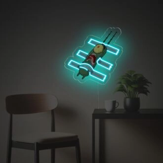 Verschönern Sie Ihren Raum: Ideal für Hochzeiten, Bars und Innendekoration, verleiht das mit Klebeband befestigte Plankton-LED-Neon-Acrylkunstwerk eine einzigartige Note.