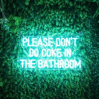 Please Dont Do Coke In The Bathroom Neon Sign