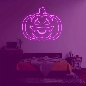 Pumpkin head2' neon sign