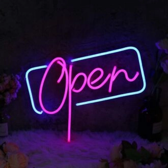 Purple Open Custom Neon Sign