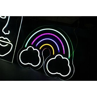Brighten Up Any Space: Rainbow And Cloud LED Neon Sign for Lively Home Decor, Trendy Office Vibes, Storefront Charm, and Vibrant Party Settings.