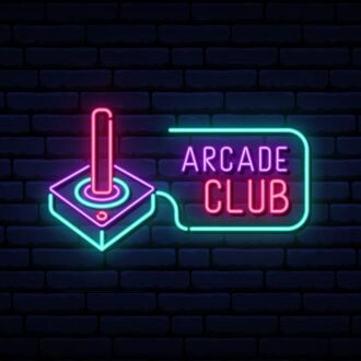 Retro Joystick Arcade Club Neon Sign for Gaming and Fun Spaces