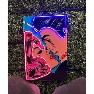 Retro Love Uv Printed X Neon Artwork Nostalgic Charm