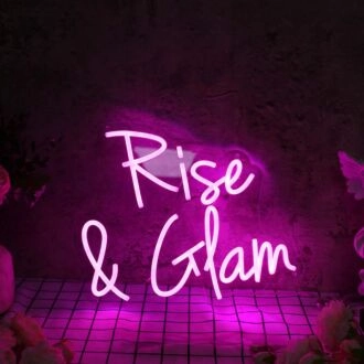 Rise And Glam Purple Neon Sign