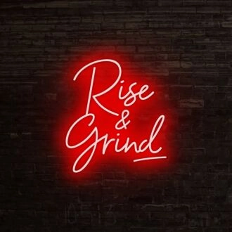 Rise N Grind Neon Sign for Motivational and Inspirational Spaces