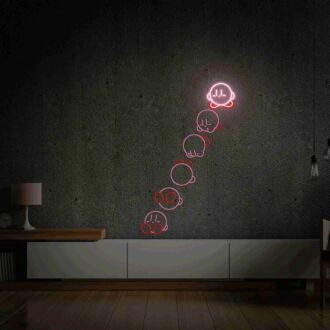 Brighten Your Space: Perfect for Home, Office, or Party Decor with the Rolling Jump Kirby Light Sign Acrylic Sign Kawaii Room Decor