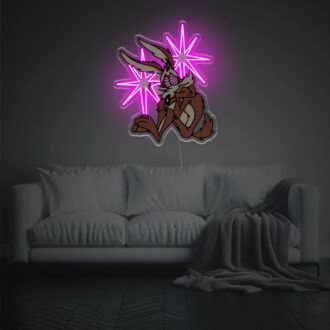Brighten Up Your Bar, Bedroom, or Gaming Space with Sadly Rabbit LED Neon Acrylic Artwork.